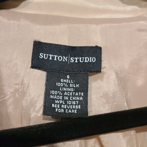 Sutton Studio Silk Jacket Size 6 Parisian Crossover Button Collared Coquette - Picture 7 of 8